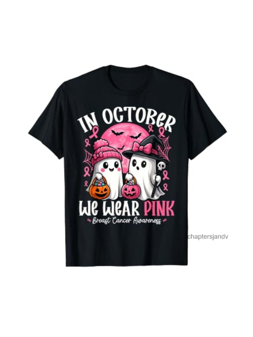 Breast Cancer Awareness Ghost Witch Tee Classic Fit